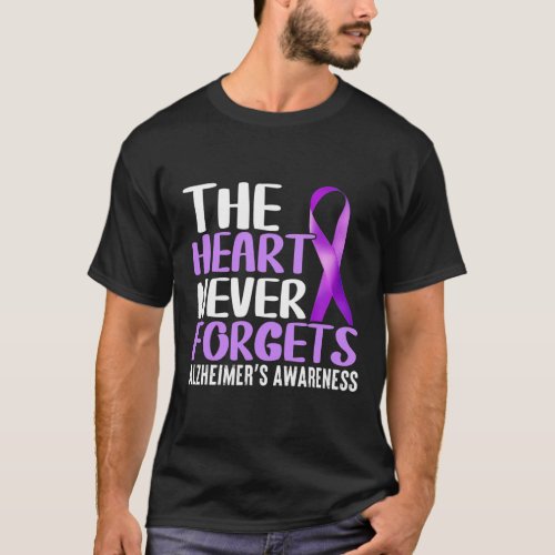 Heart Never Forgets Alzheimerheimers Awareness  T_Shirt