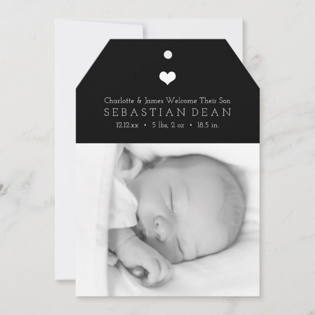 Heart New Baby Personalized Photo Template (Front)