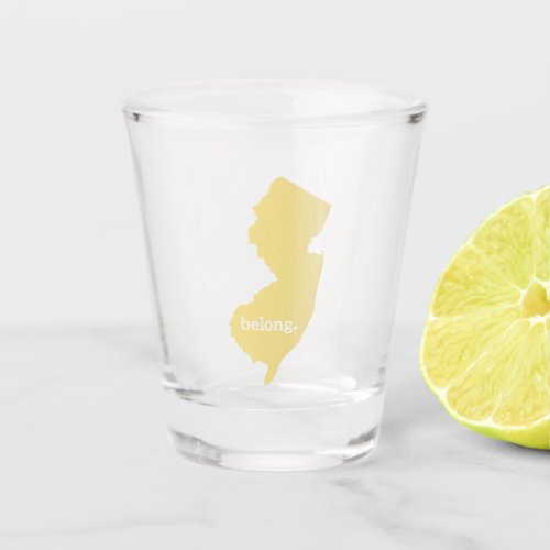 Heart New Jersey Belong State Map Shot Glass