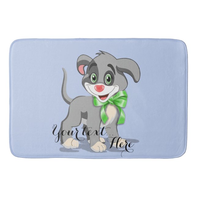 Heart Nose Puppy Cartoon Bathroom Mat (Front)