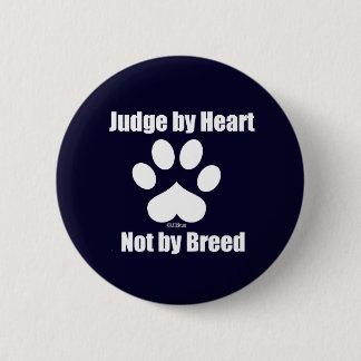 Heart Not Breed - Navy Pinback Button