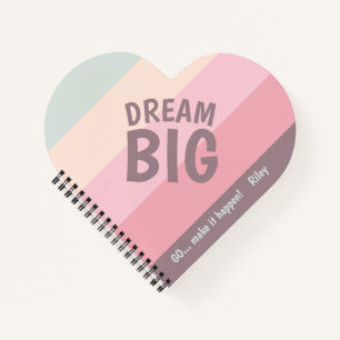 Heart Notebook motivational message Personalised
