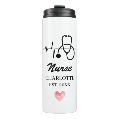 Heart Nurse Doctor Stethoscope Heartbeat  Thermal Tumbler