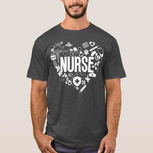 Heart Nurse Word Cloud T-Shirt