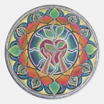 Heart Nurturing Mandala Sticker by arteeclectica at Zazzle