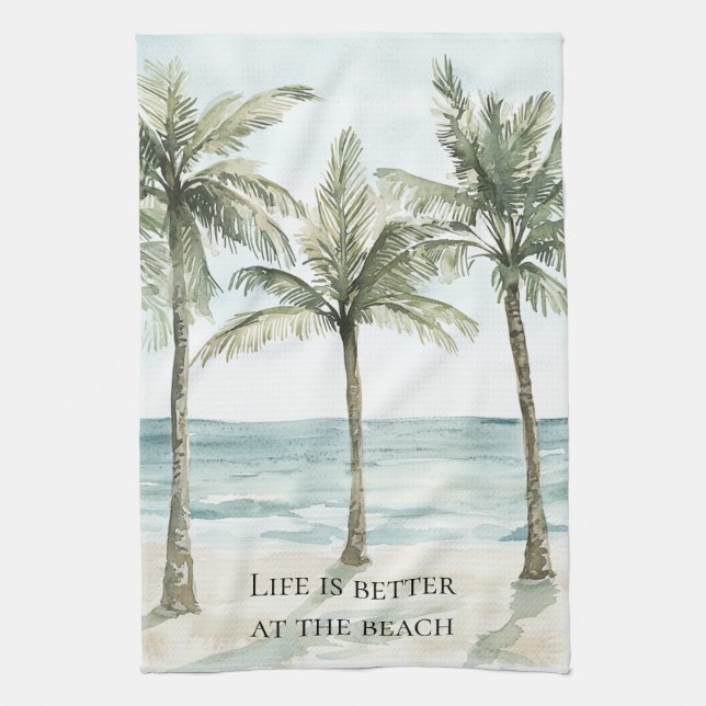 Heart Ocean Beach  Kitchen Towel (Vertical)