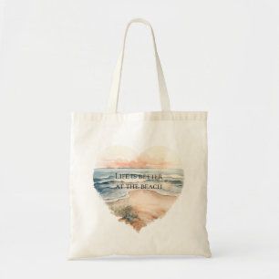 Heart Ocean Beach  Tote Bag