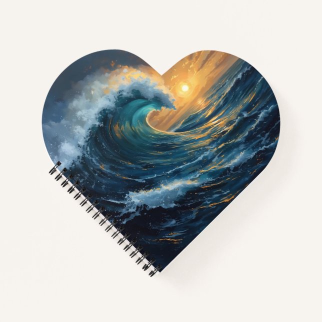 Heart Ocean Notebook | Aesthetic Spiral Notebook  (Front)