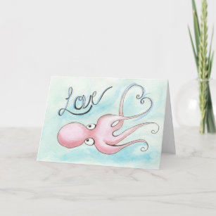 Pink Octopus Cards | Zazzle