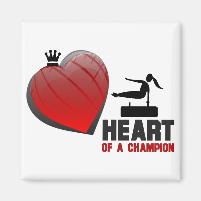 Heart of a Champion Gymnastics Magnet (Front)