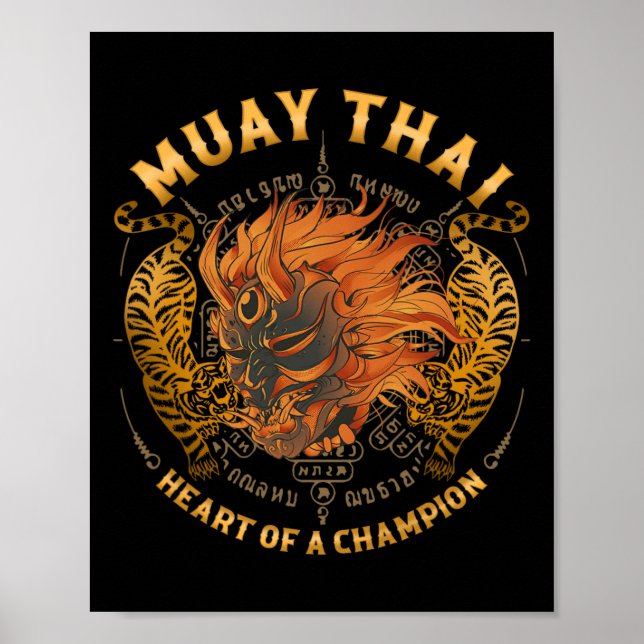 Heart Of A Champion - Kickboxing And Muay Thai Oni Poster (Front)