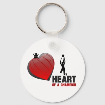 Heart Of A Champion Ladies Volleyball Keychain by Baysideimages at Zazzle