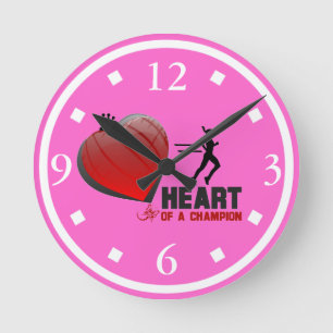 Heart Of A Champion Lady Runner Wall Clock