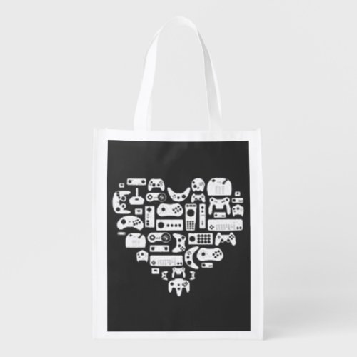 Heart of a Gamer Pullover Level Up Your Style Grocery Bag