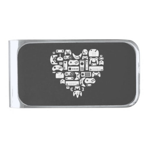 Heart of a Gamer Pullover Level Up Your Style Silver Finish Money Clip