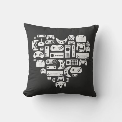 Heart of a Gamer Pullover Level Up Your Style Throw Pillow