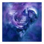 Heart Of A Rose - Lavender Blue Art Poster/Print Poster