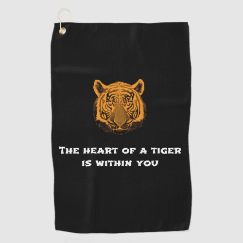 Heart of a Tiger Golf Towel