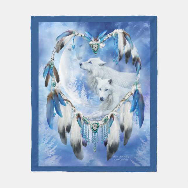 Heart Of A Wolf 4 Art Fleece Blanket (Front)