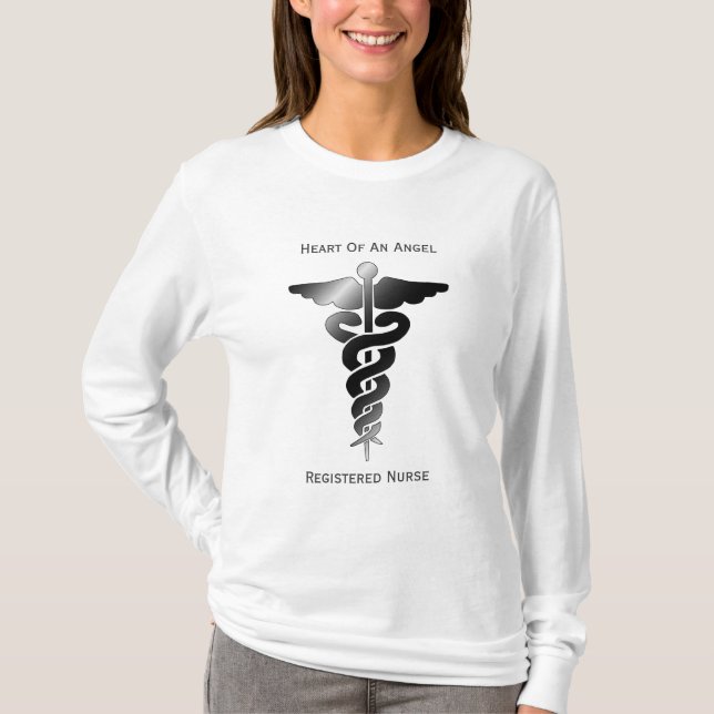 Heart Of An Angel: Registered Nurse T-Shirt (Front)