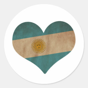 Heart of Argentina Classic Round Sticker