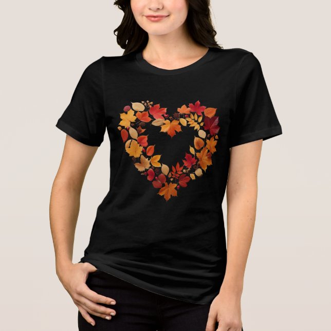 Heart of autumn leaves  Tri-Blend shirt (Front)