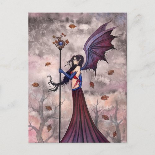 Heart of Autumn Vampire Gothic Fairy Postcard