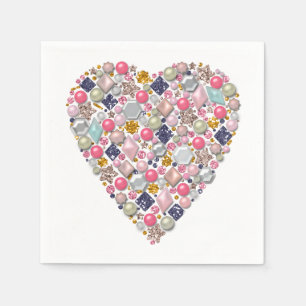 Heart of beads, heart napkins