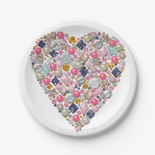 Heart of beads, heart paper plates