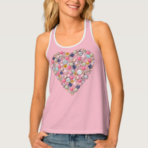 Heart of beads, heart tank top