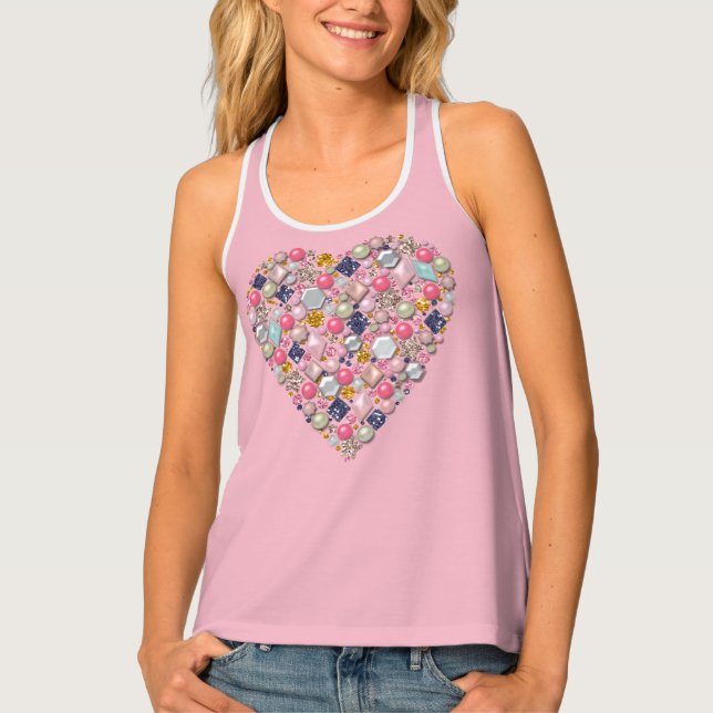 Heart of beads, heart tank top (Front)