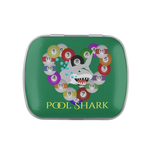 Heart of Billiards Pool Shark Name Jelly Belly Tin (Top)