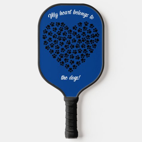 Heart of Black Paw Prints Double Sided Blue