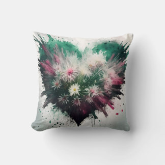 Heart of Blossoms Throw Pillow