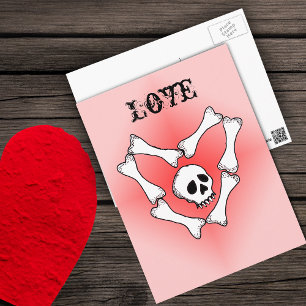 Heart of Bones Love Skull PostCard