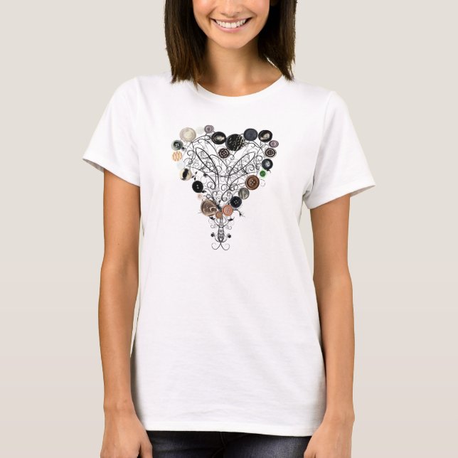 Heart of Buttons and Vines T-Shirt (Front)