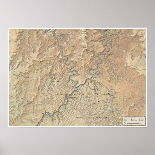Heart of Canyonlands (Utah) map poster (Front)