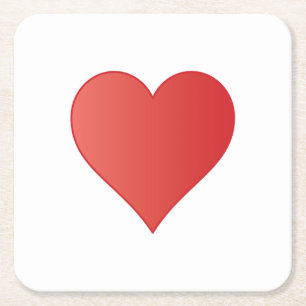 Heart of cardboard square paper coaster