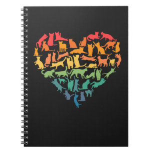 Heart of Cats Cat Lover Colorful Pets Notebook