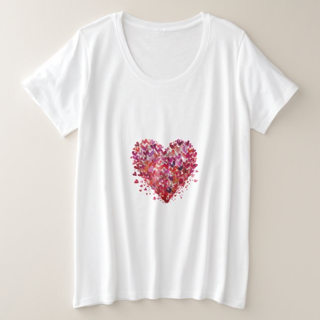 Heart of Colors Plus Size T-Shirt (Design Front)