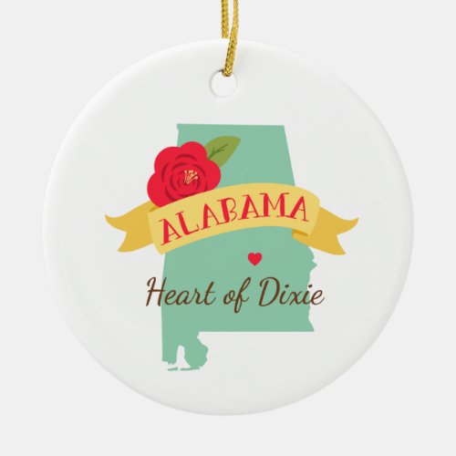 Heart Of Dixie Ceramic Ornament