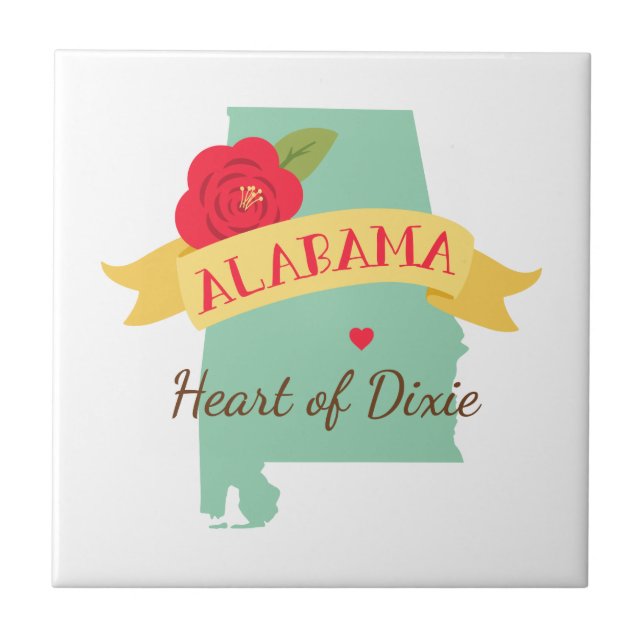 Heart Of Dixie Ceramic Tile (Front)