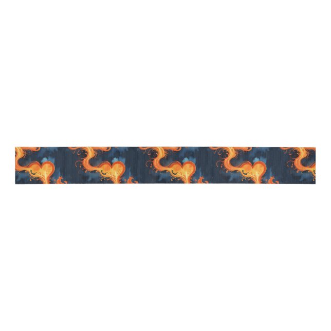 Heart of Flames Fire & Skies  Grosgrain Ribbon (Front)
