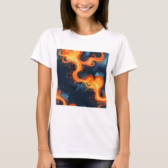 Heart of Flames Fire & Skies  T-Shirt (Front)