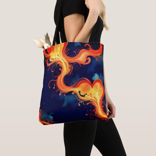 Heart of Flames Fire & Skies  Tote Bag (Close Up)