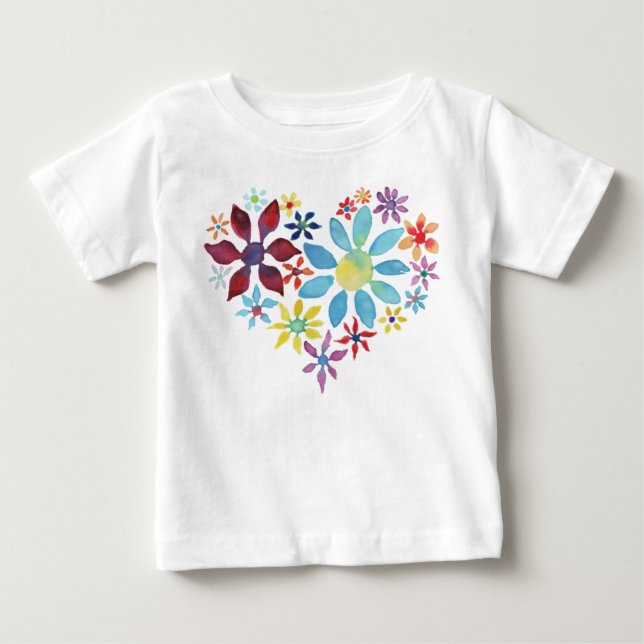 Heart of Flowers Baby T-Shirt (Front)