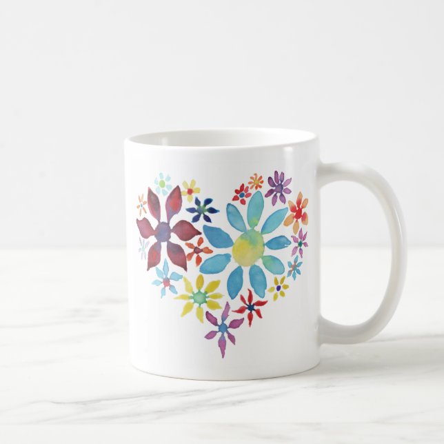 Heart of Flowers Coffee Mug (Right)