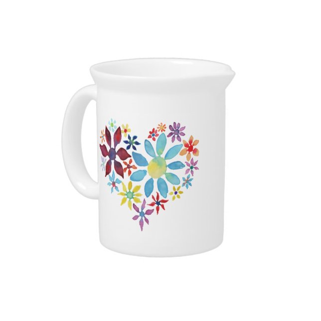 Heart of Flowers Drink Pitcher (Left)