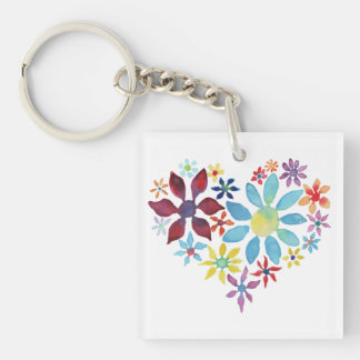 Heart of Flowers Keychain