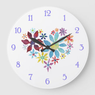 Heart of Flowers Large Clock